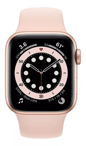 Apple Watch Series 6 44mm Caixa Dourada e Pulseira Areia-rosa Esportiva em  Promoção na Americanas