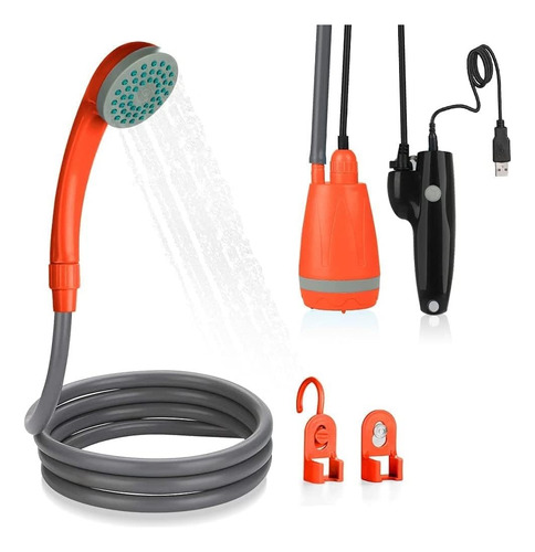 Portátil Ducha De Camping Con Recargable Batería, Cabezal