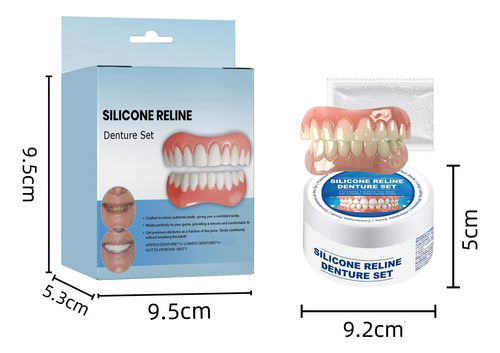 Juego De Adhesivas Prótesis Dentales De Silicona Brillante