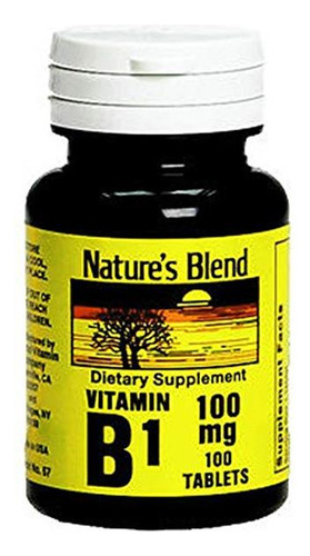 Nature's Blend Vitamina B-2 100 Mg, 100 Tabletas Complejo B