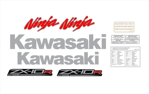 Kit Adesivo Compativel Kawasaki Ninja Zx-10r Abs 2011 Preta