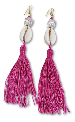 Brinco Afro Búzios E Tassel Cores