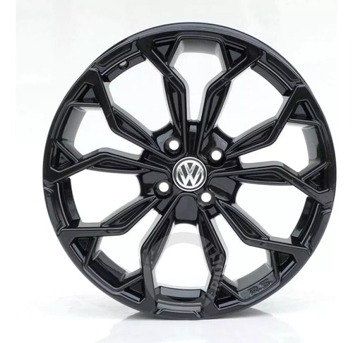 Rodas Aro 14 4x100 Krmai M16 / Valor Unitário Volkswagem Cor Black Piano Preto 4x100