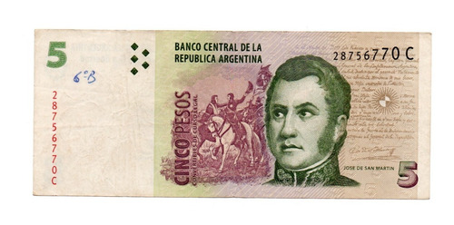 Billete 5 Pesos Convertibles Segundo Diseño Bottero 3310 Mb