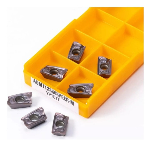 10 Insertos Fresado Aomt 123608 Metal Duro Torno Mitsubishi