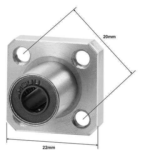 Rodamiento Lineal De Bola Lmk6uu 6mm Id 19mm Largo 2uds