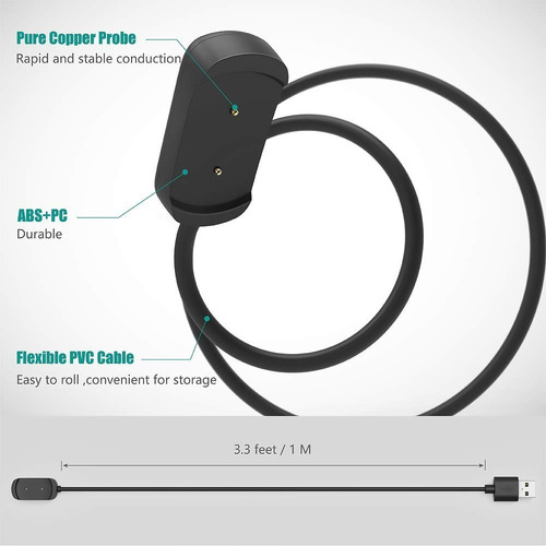 Imagen 3 de 5 de Cable Cargador Reloj Amazfit T-rex Gts Gtr 1 Mt - Stock
