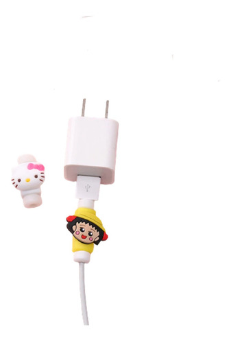 10 Pza Protector Cable Figuras Varias Para iPhone, Android