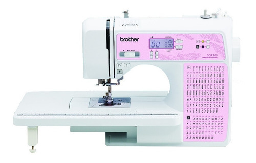 Máquina de costura Brother SQ9100 99 pontos portátil branca/rosa 110V/220V