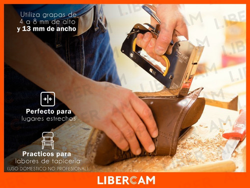 Imagen 8 de 10 de Engrampadora Clavadora Manual Metalica 13mm 4-6-8