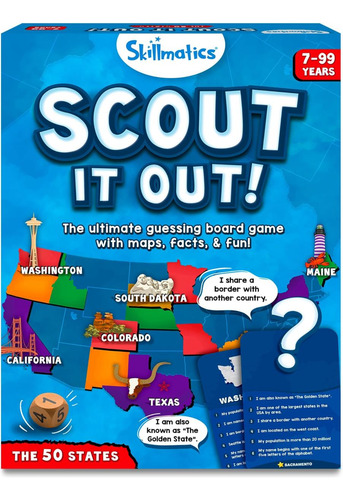 Jogo De Tabuleiro Skillmatics - Scout It Out 50 States, Jogo