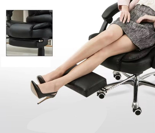 Cadeira Executiva Presidente Ergonômica Luxo Escritório Com Estofado De Couro Sintético Preta 9090 Aj Shops