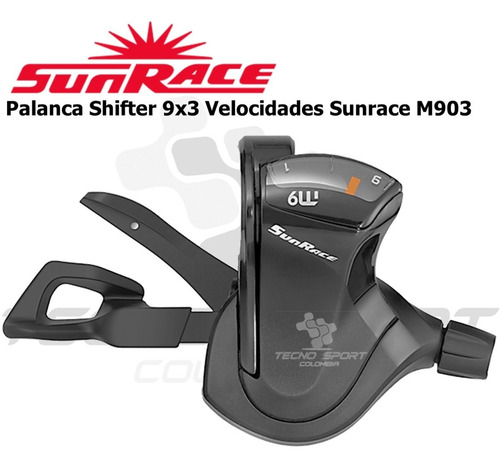 Imagen 3 de 7 de Shifter Sunrace M903 Palanca Cambio 9 X 3 Velo Bicicleta Mtb