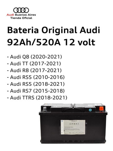 Imagen 3 de 7 de Batería 92ah/520a Audi Q5 2009 Al 2021