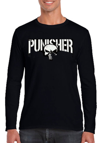 Polera Manga Larga De Hombre The Punisher