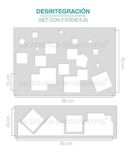 Imagen 4 de 4 de Stencil Desintegración Plantilla Decorativa Para Pintar