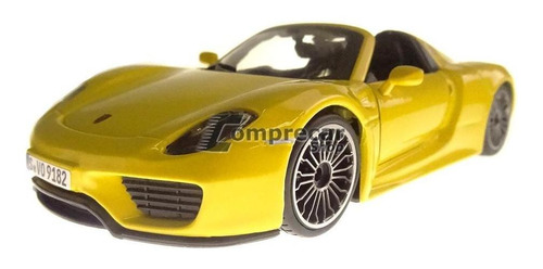 Miniatura Porsche 918 Spyder Amarelo Bburago 1/24