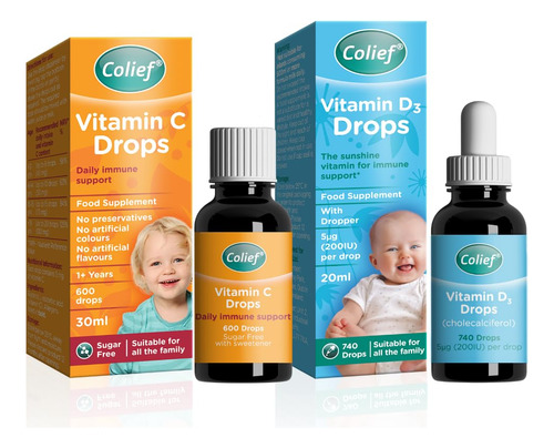 Colief Kit Soporte Inmune Gotas Vitamina D3 Y C 600 Gotas