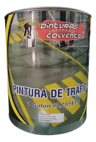 Pintura De Alto Trafico Colvent Negro Cuñete De 5 Galones