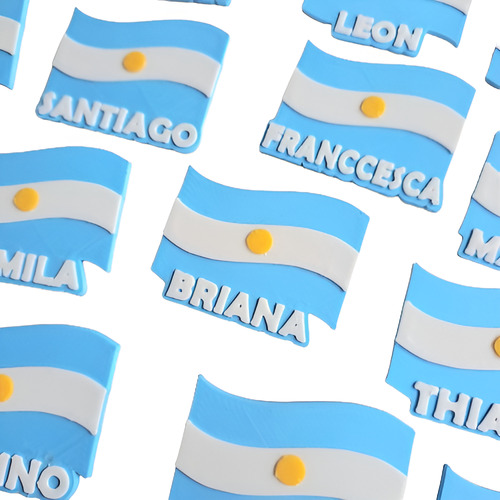 Escarapela Argentina Personalizada Impresion 3d X 10u Celeste Escarapela Argentina 3d