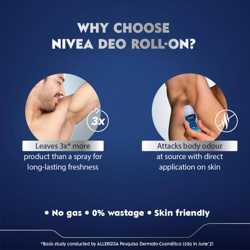 Desodorante Nivea Men Fresh Active Roll On, 50 Ml, 48 Horas