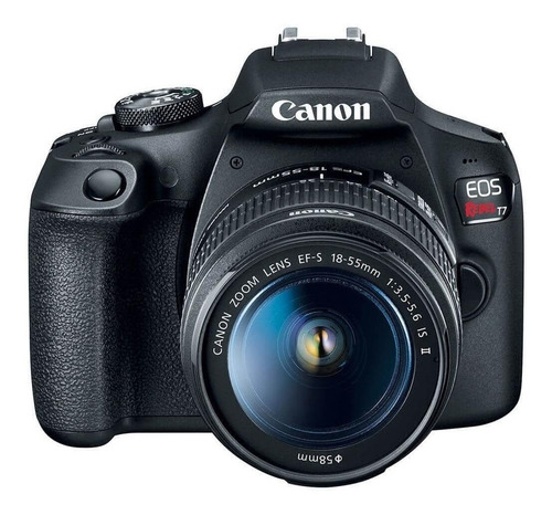 Imagen 2 de 4 de Canon EOS Rebel T7 18-55mm IS II + 55-250mm IS II Kit DSLR color negro