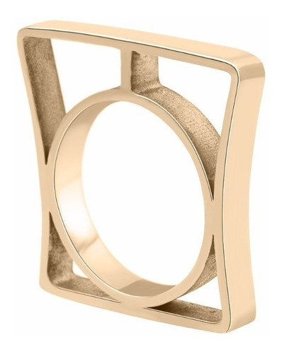 Anillo Geométrico Baño De Oro Rosa By Sarah Kosta Joyas