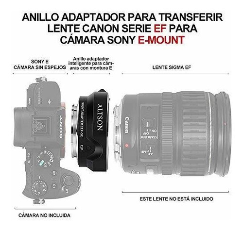 Imagen 4 de 6 de Lens To Sony Montaje Smart Adapter Auto Focus Ring For Cef Y