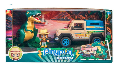 Pinypon Action Coche C/dino Rex + Fig Acc Int 16771 Pin&pon