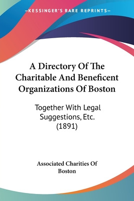 Libro A Directory Of The Charitable And Beneficent Organi...