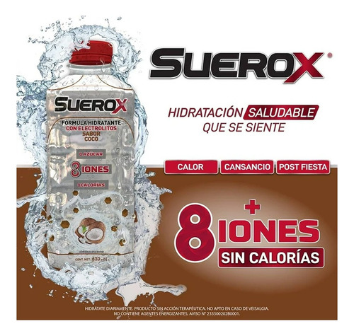 Bebida Rehidratante Suerox Coco 10 Pzs De 630 Ml C/u