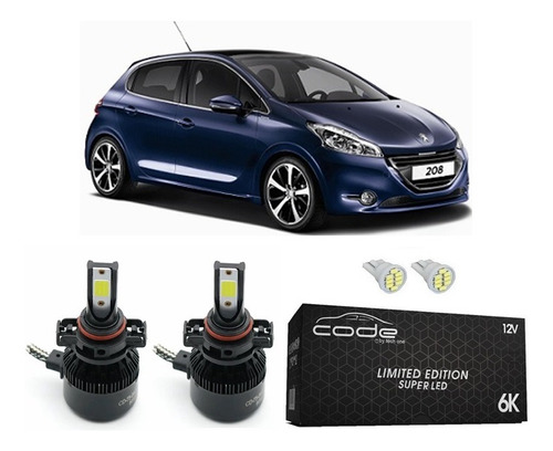 Kit Super Led Farol De Milha H16 Peugeot 208 + Brinde