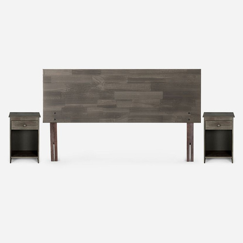 Cama Ergo T New 2 Plazas Base Normal + Muebles Tabor Grafito