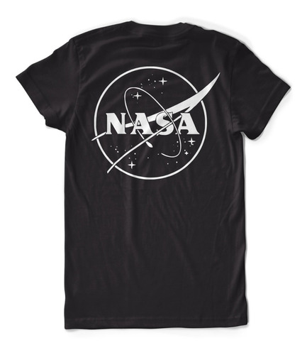 Remera Nasa Doble Estampado Logo Espacio Astronauta
