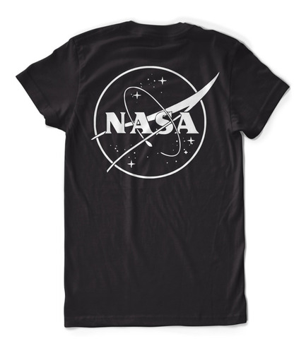 Imagen 1 de 2 de Remera Nasa Doble Estampado Logo Espacio Astronauta