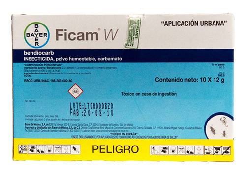 Ficam W 12g ( 10 Sobres ) Mata Alacranes, Cucarachas, Etc.