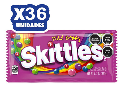 Skittles Wildberry Caramelos Masticables 62g X 36un
