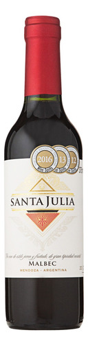 Vinho Argentino Tinto Santa Julia Malbec Mendoza Garrafa 375ml