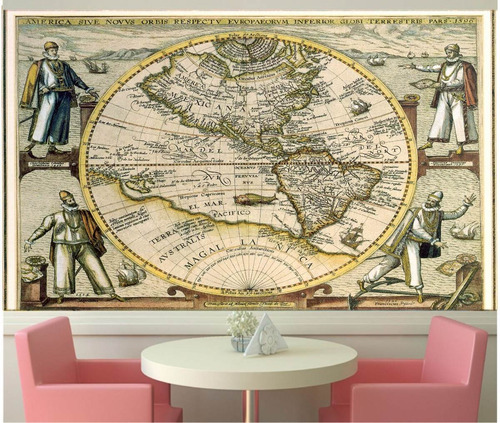 Papel Parede Adesivo Mapa Mundi Antigos Classicos Politico