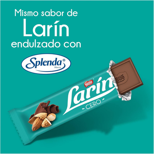 15 Chocolates Larin Cero Con Trozos De Almendra Diabeticos