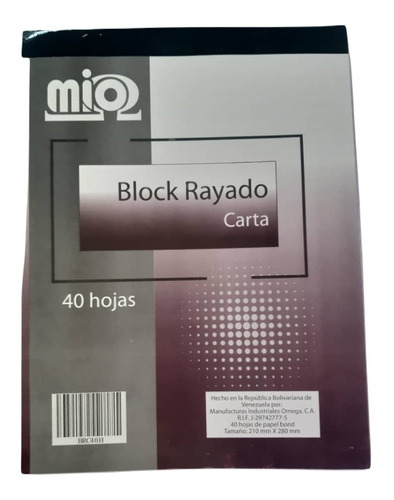 Block De Rayas 40 Hojas Carta Omega Pack 2 Uds 