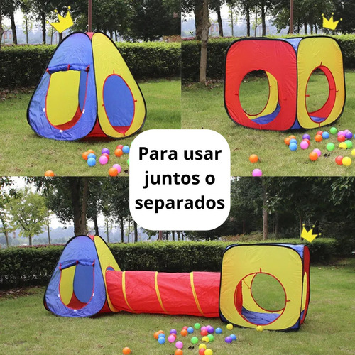 Pelotero Laberinto Infantil Con Túnel Y Carpa Modular
