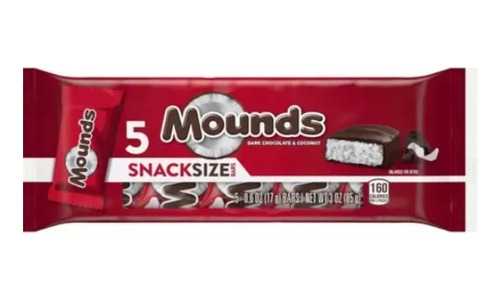  Mounds Dark Chocolate Coconut Snack Size 85g Paquete 5 Pza