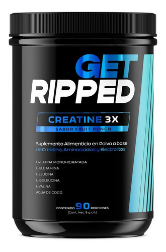 Creatina Monohidratada D 90 Servicios Creatina 3x Get Ripped Sabor Fruit Punch