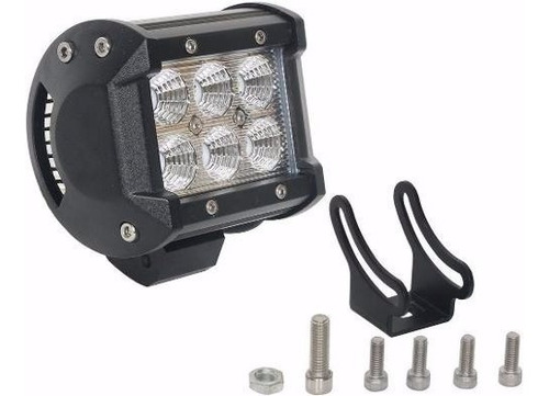 Faro Proyector 6 Led 18w 1620lm Rectang Para Moto Cuatri 4x4