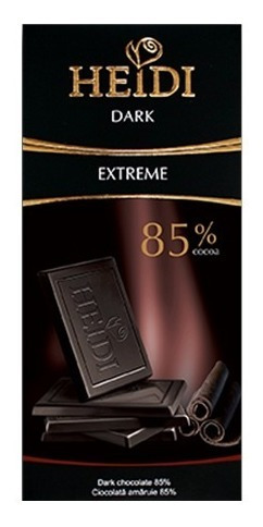 Caja Chocolate Dark Extreme 85% Heidi   Barra 80 Gramos