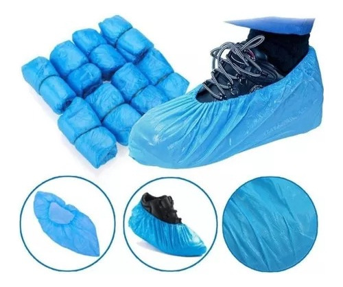 Cubrecalzado Plastico Polietileno Azul - Bolsa 100 Unidades
