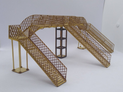 Imagen 6 de 10 de Nico Puente Peatonal 3 Escaleras Kit Fibrofacil H0(mnt 120)