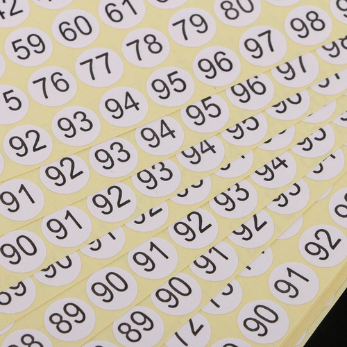 15 Folhas De Números Com , Etiquetas, , Etiquetas,