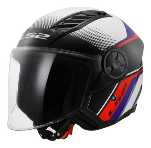 Casco Moto Ls2 Of616 Airflow 2 Rush Blanco Azul Rojo